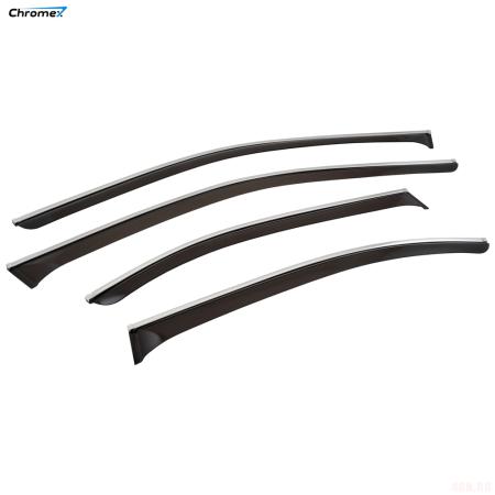 Дефлекторы окон Chromex для BMW 5-Серия седан (E39) (1995-2004) с хромированным молдингом № CHROMEX.63010