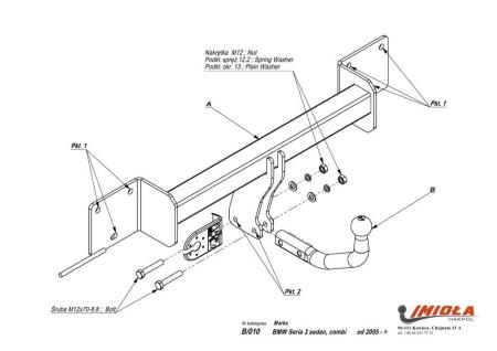 Фаркоп Imiola для BMW 1-Серия (2004-2012) № B.010