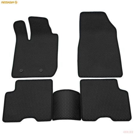 Коврики салона EVA cоты резиновые для Renault Arkana (2019-2025) с черным кантом № 9029040101