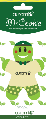 Ароматизатор пропитанный подвесной пластинка Mr. Coockie свежесть AURAMI CK-206