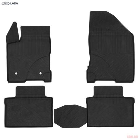 Коврики литьевые салона оригинальные для Lada (ВАЗ) Vesta (2022-2025) (противоскользящие шипы) № 8460056893