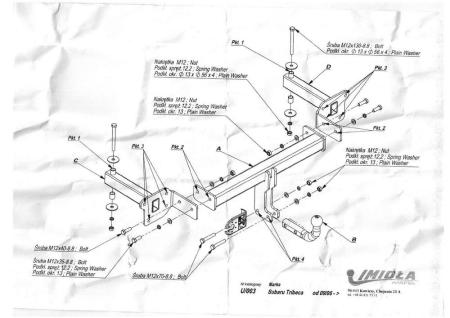 Фаркоп Imiola для Subaru Tribeca (2006-2014) № U.003