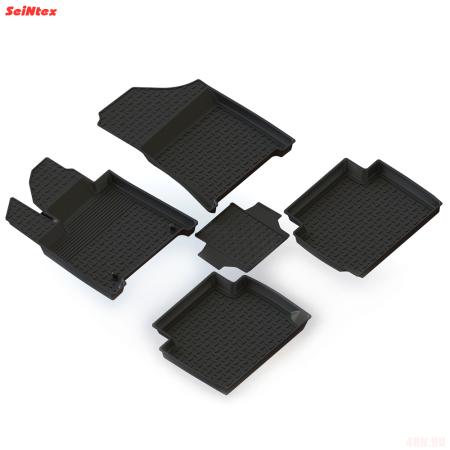 Коврики салона с высоким бортом для Hyundai Santa Fe (2024-2025) 5 мест. № 317001