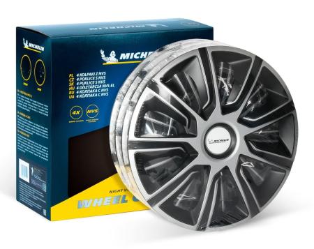 Колпаки колесные MICHELIN 14", "49 Верон", серебристо-черные, 4 шт. № 300721