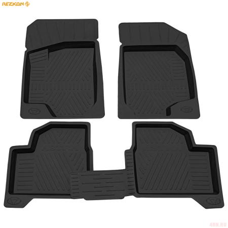 Коврики салона Rezkon резиновые для Opel Astra H (2004-2012) № 1026010200