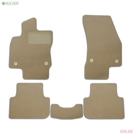 Коврики салона Klever текстильные Premium для Volkswagen Tiguan (2017-2023) 5 шт. бежевые № KLEVER04514722112kh