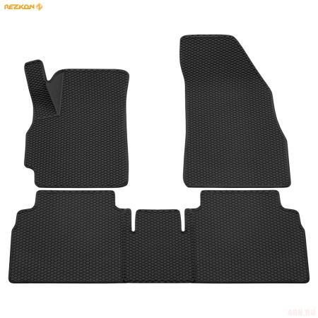 Коврики салона 3D EVA ромб резиновые для Omoda C5 (2022-2025) с черным кантом № 9250005101