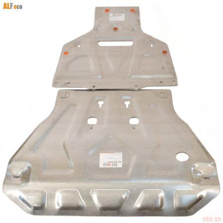 Защита картера, КПП и раздаточной коробки для Audi Q7 (2015-2025) 2 части № ALF3041AL