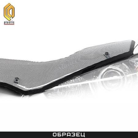Дефлектор капота CA Plastic "Exclusive" шелкография черный для Chevrolet Lanos (2005-2009) № 2010060501360