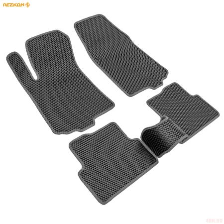 Коврики салона EVA соты резиновые для Chevrolet Aveo T300 (2012-2015) с серым кантом № 9112005202