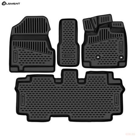 Коврики салона 3D для Honda Freed (2019-2024) правый руль, 7 мест. № ELEMENT3DA68630210k