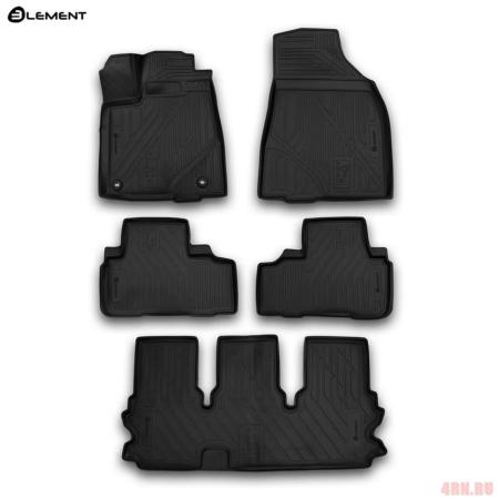Коврики салона Element 3D для Toyota Highlander (2014-2019) 3 ряда № CARTYT00003