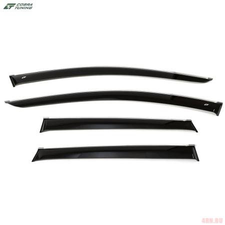 Дефлекторы окон широкие для Nissan Murano (Z52) (2016-2022) с хромированным молдингом № NE16816CR