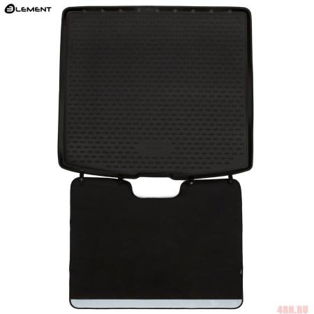 Коврик в багажник с функцией защиты бампера Econom для Renault Kaptur (2016-2023) 4WD, 2WD (для комплектаций с фальш-полом) № ELEMENT.SET.011