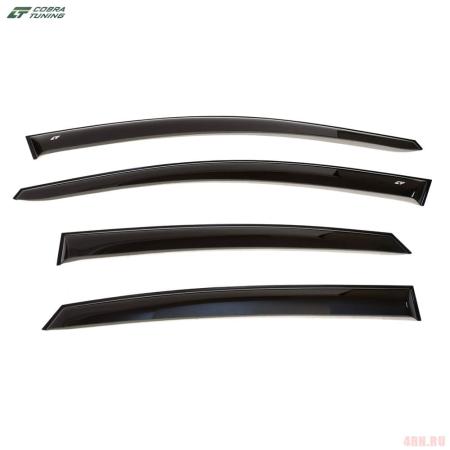 Дефлекторы боковых окон Cobra для Kia Rio седан (2010-2016) широкие № KE12610