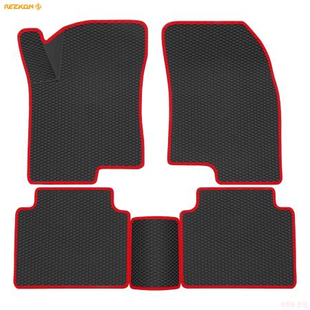 Коврики салона 3D EVA Ромб для Haval Jolion 4х2 (2021-2025) с красным кантом № 9257015104
