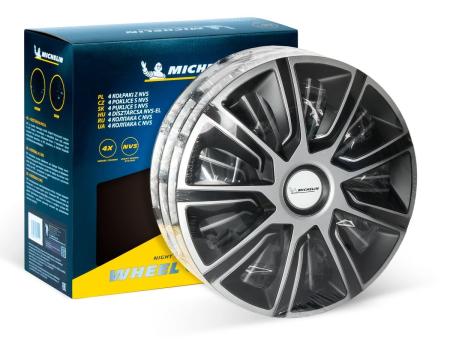 Колпаки колесные MICHELIN 15", "49 Верон", серебристо-черные, 4 шт. № 300722