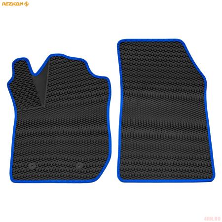 Коврики салона передние 3D EVA Ромб резиновые для Lada (ВАЗ) XRAY Optima (2015-2022) с синим кантом № 9539055103