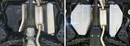 Защита топливного бака для Nissan Qashqai Россия 4WD (2015-2019) 2 части № 333.4149.1