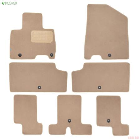 Коврики салона текстильные Premium для Kia Carnival Premium (2021-2025) 7 шт. бежевые № KLEVER0402507022112kh