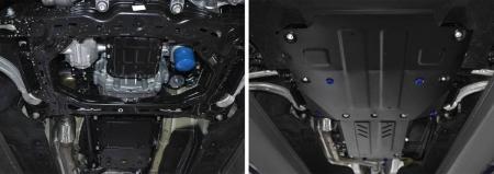 Защита картера КПП и РК для Kia Stinger 4WD (2018-2023) № K111.2841.1