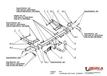 Фаркоп Imiola для Ford Mondeo (2015-2022) № E.057