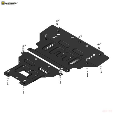 Защита картера, КПП и гидроусилителя для Audi A6 (2011-2018) № 70105