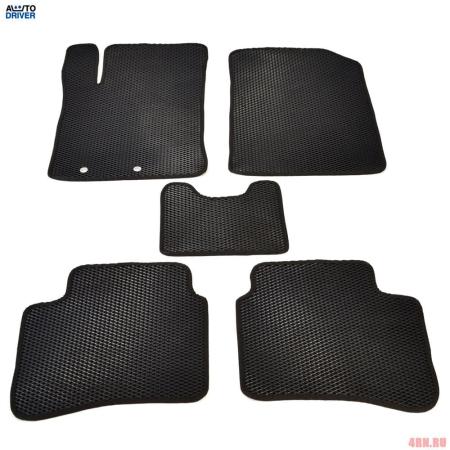 Коврики салона резиновые EVA ромб для Hyundai Solaris (2017-2022) c черным кантом № EVAR.0273.01