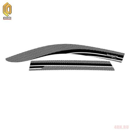 Дефлекторы окон серия "Art" серебро для Volkswagen Touareg (2018-2025) № 2010032713715