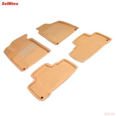 Коврики салона 3D текстильные для SsangYong Actyon (2011-2019) бежевые № 84116