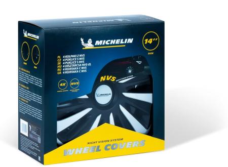 Колпаки колесные MICHELIN 14", "Калибр", серебристо-черные, 4 шт. № 300236