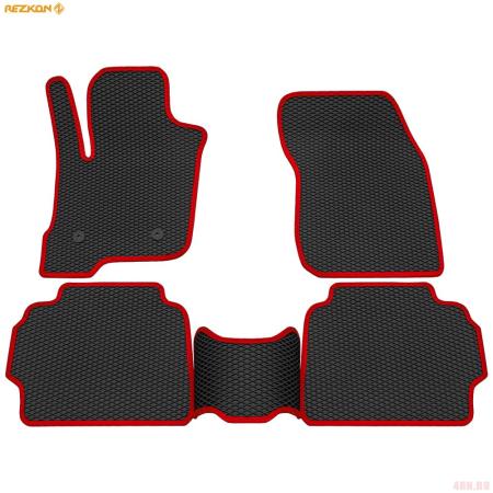 Коврики салона Rezkon EVA резиновые для Ford Mondeo (2015-2022) с красным кантом № 9016025204