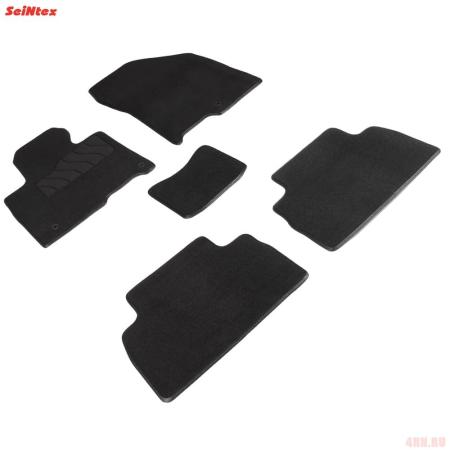 Коврики салона Lux текстильные для Hyundai Santa Fe (2018-2020) 5 мест № 94642