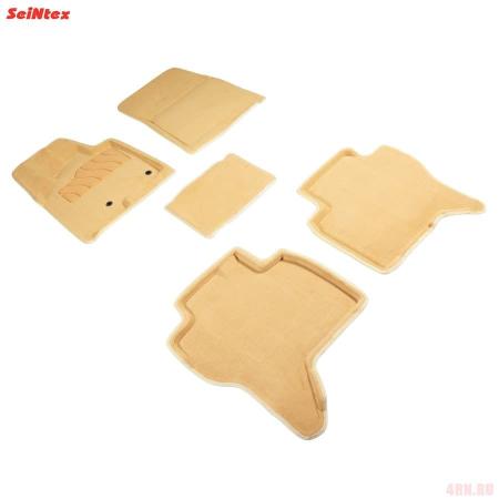 Коврики салона 3D текстильные для Mitsubishi Pajero 4 (2006-2021) бежевые № 84737