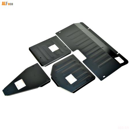 Комплект защиты днища (картера, КПП, редуктора и топливного бака (левый и правый) для Haval Dargo (2022-2025) 4WD, 4 части № ALF5505st