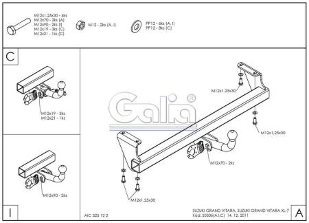 Фаркоп Galia для Suzuki Grand Vitara (1998-2005) № S030A