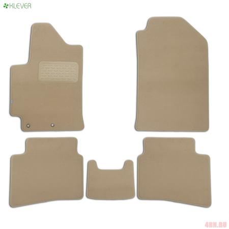 Коврики салона Klever текстильные Premium 5 шт. для Hyundai Solaris седан (2017-2022) бежевые № KLEVER04206122112kh