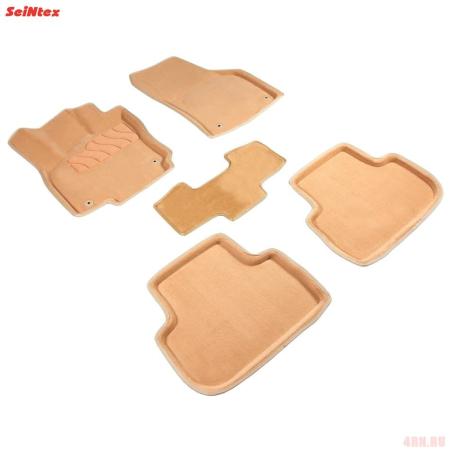 Коврики салона 3D текстильные для Volkswagen Tiguan (2016-2023) бежевые № 89590