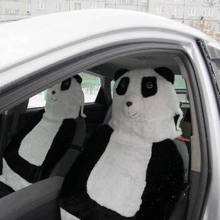 Накидка на перед. сиденье Панда (искусственный мех) № VSK-00034054