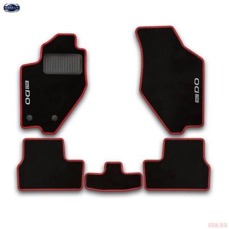 Коврики салона текстильные оригинальные для Datsun mi-Do (2015-2020) (с красным оверлоком) № 999TMBE1A01