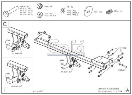 Фаркоп Galia для Mercedes B-Class (W246) (2012-2018) № M128A