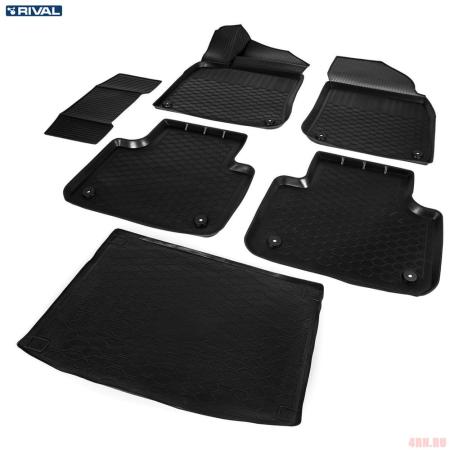 Комплект ковриков салона и багажника для Volkswagen Touareg (2018-2025) № K15808003-4