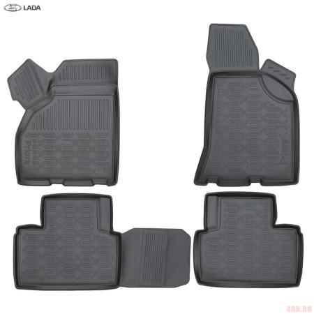 Коврики салона оригинальные для Lada (ВАЗ) Priora (2007-2018) (3D оригинальный рисуноктолщиа 32мм) № 99999217073182