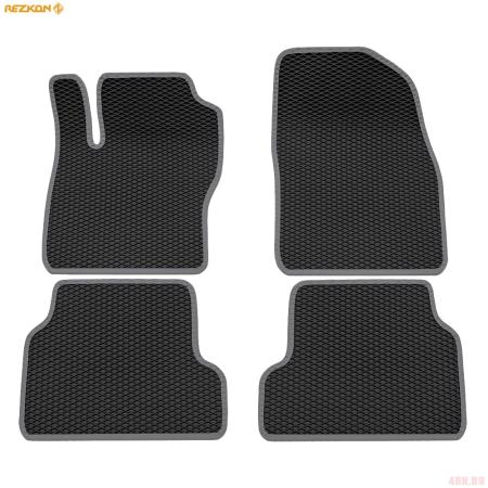Коврики салона Rezkon EVA резиновые для Ford Focus 2 (2008-2011) с серым кантом № 9016010102