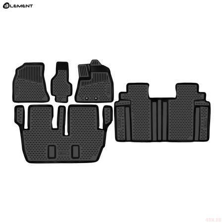 Коврики салона 3D для Toyota Voxy Noah 3 R80 (2014-2021) правый руль, 3 ряда, 8 мест, 5 шт. № ELEMENT3DA36027210k