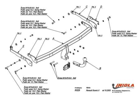 Фаркоп Imiola для Renault Scenic (2003-2009) № R.029