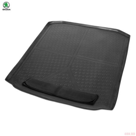 Коврик багажника с защитным фартуком оригинальный для Skoda Octavia A7 (2013-2020) № 5EU061161