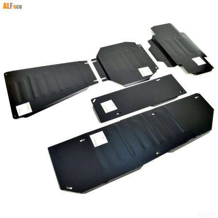 Защита картера, КПП, рулевых тяг, редуктора и бака (большой и малый) для Toyota Land Cruiser 300 (2021-2025) 5 частей № ALF2451-52-53-54-55st