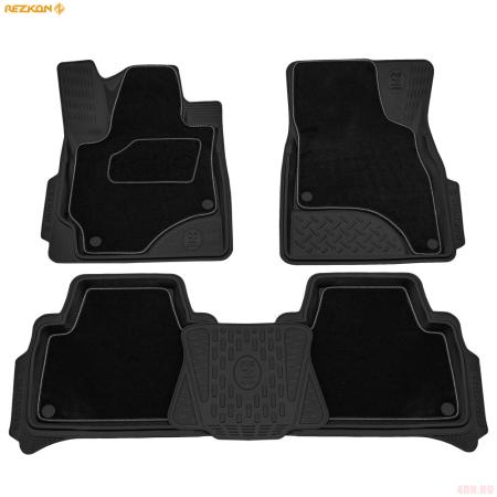 Коврики салона Rezkon Transformer резиновые для Toyota Land Cruiser 200 (2007-2015) № 3034025100