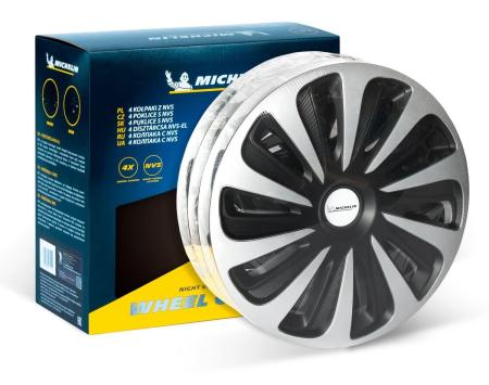 Колпаки колесные MICHELIN 14", "Калибр", серебристо-черные, 4 шт. № 300236